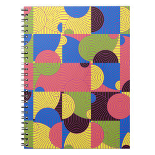 Vintage tiles pattern, abstract seamless backgroun notebook