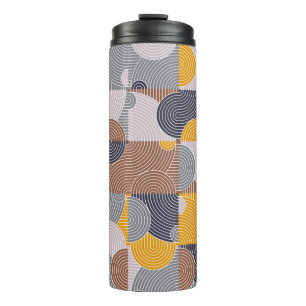 Vintage tiles pattern, abstract seamless backgroun thermal tumbler