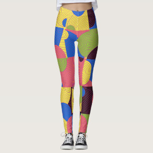 Vintage Tiles Retro 1960s Pattern Leggings