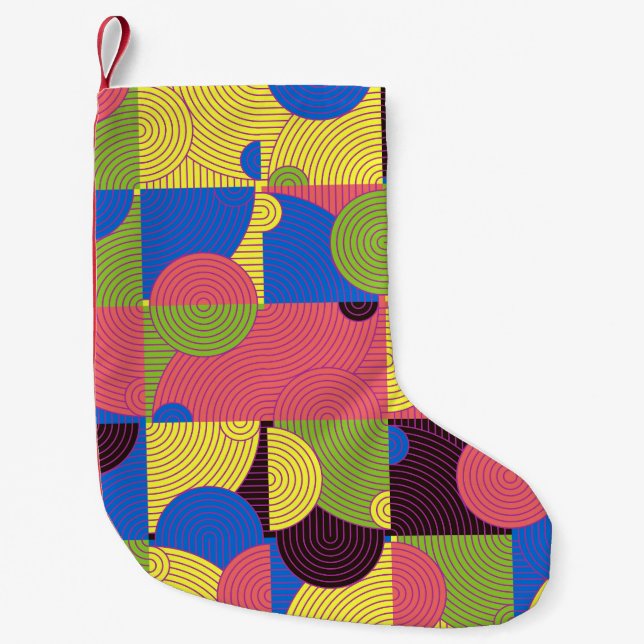 Vintage Tiles Retro 1960s Pattern Small Christmas Stocking (Front)