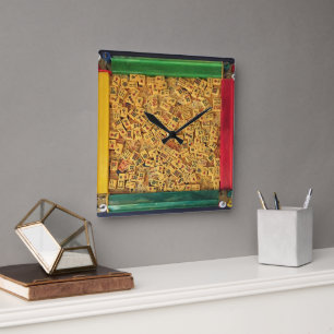 Vintage Tiles Wall Clock