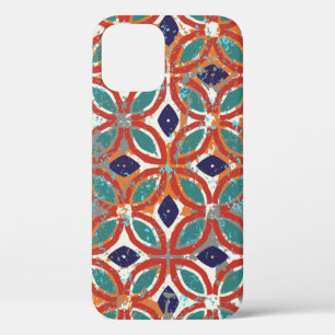 Vintage tiles with geometric ornament. Ethnic back iPhone 12 Case