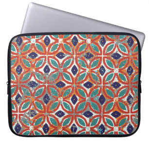 Vintage tiles with geometric ornament. Ethnic back Laptop Sleeve