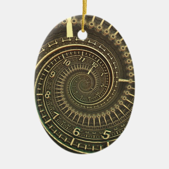 Vintage Time Machine Ceramic Ornament (Front)