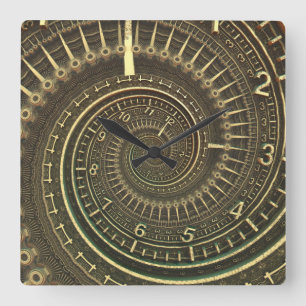 Vintage Time Machine Square Wall Clock
