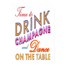 Vintage Time to Drink Champagne Poster