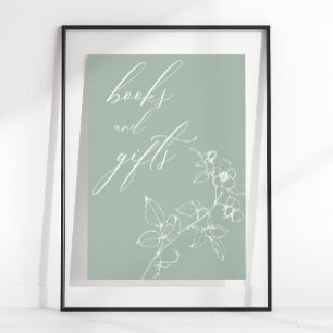 Vintage Timeless Floral Baby Shower Books Gifts Poster