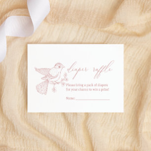 Vintage Timeless Floral Baby Shower Diaper Raffle Card