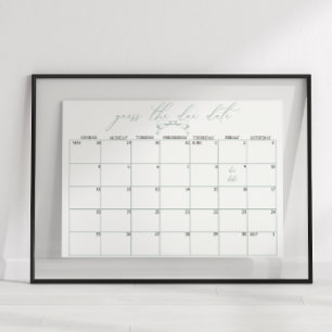 Vintage Timeless Floral Baby Shower Guess Date Poster