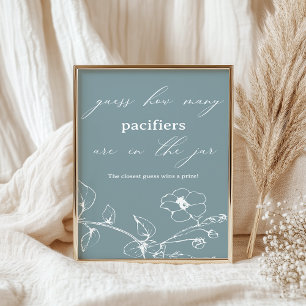 Vintage Timeless Floral Baby Shower Guess Game Poster