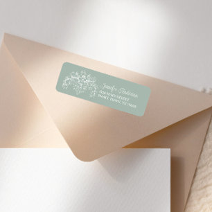 Vintage Timeless Floral Green Baby Shower Return Address Label