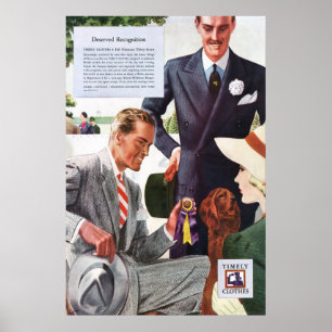 Vintage Timely Clothes Ad from 1937 Poster