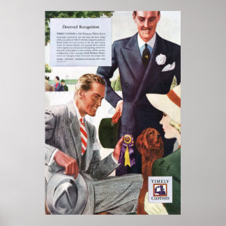 Vintage Timely Clothes Ad from 1937 Poster