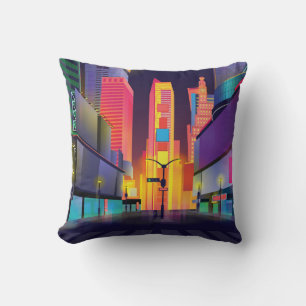 Vintage Times Square New York Cushion