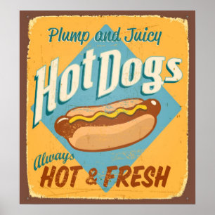 Vintage tin sign - Hot Dogs