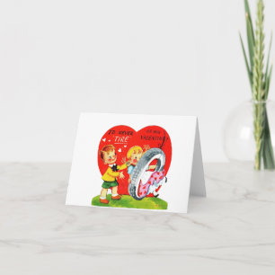 Vintage Tire Swing Couple Valentine Card