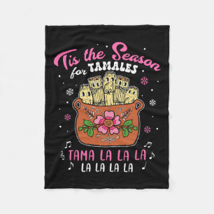 Vintage Tis The Season For Tamales Christmas Mexic Fleece Blanket
