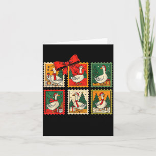 Vintage Tis The Season Goose Christmas Stamps Coqu Card