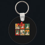 Vintage Tis The Season Goose Christmas Stamps Coqu Key Ring<br><div class="desc">Vintage Tis The Season Goose Christmas Stamps Coquette Bow</div>