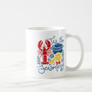 Vintage Tis The Season Summer Vibes Funny Crawfish Coffee Mug