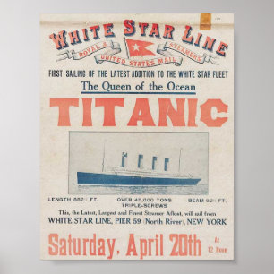Vintage Titanic Travel Poster