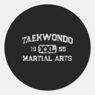 Vintage Tkd Taekwondo Student Martial Karate Marti Classic Round Sticker