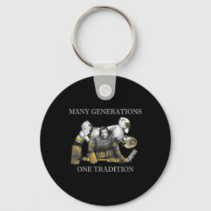 Vintage To Modern Hockey Goalie Heritage Evolution Key Ring