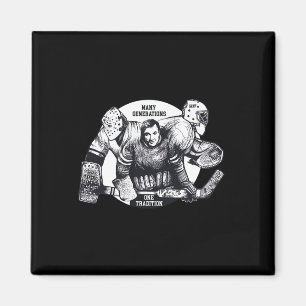 Vintage To Modern Hockey Goalie Heritage Evolution Magnet