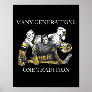 Vintage To Modern Hockey Goalie Heritage Evolution Poster