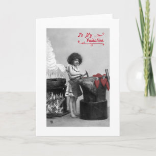 Vintage To My Valentine Card (black & white & red)