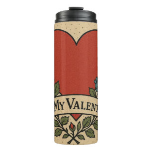 Vintage To My Valentine Heart Thermal Tumbler