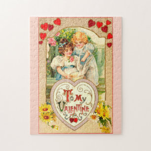 Vintage To My Valentine Jigsaw Puzzle