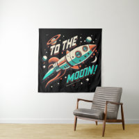 Vintage To The Moon Rocket ship