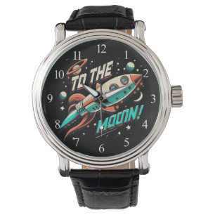Vintage To The Moon Rocket ship Watch