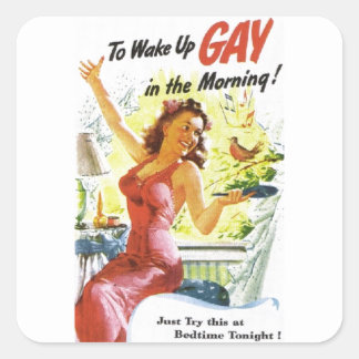 Vintage "To Wake Up Gay" Square Sticker