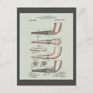 Vintage Tobacco Pipe Patent Postcard