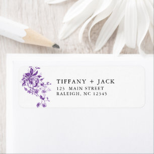 Vintage Toile Purple Floral Return Address Label