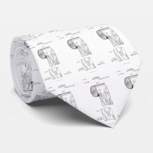 Vintage Toilet Paper Invention Patent (1891) Tie