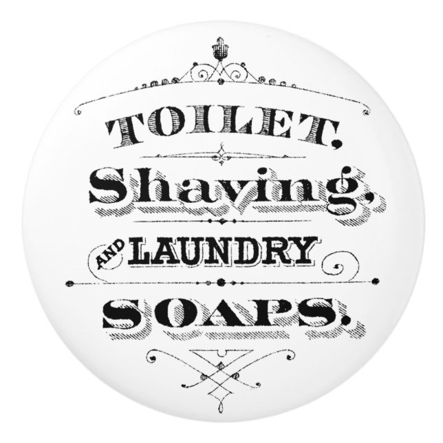 Vintage Toilet Shaving Laundry Soaps Bathroom Ceramic Knob (Front)