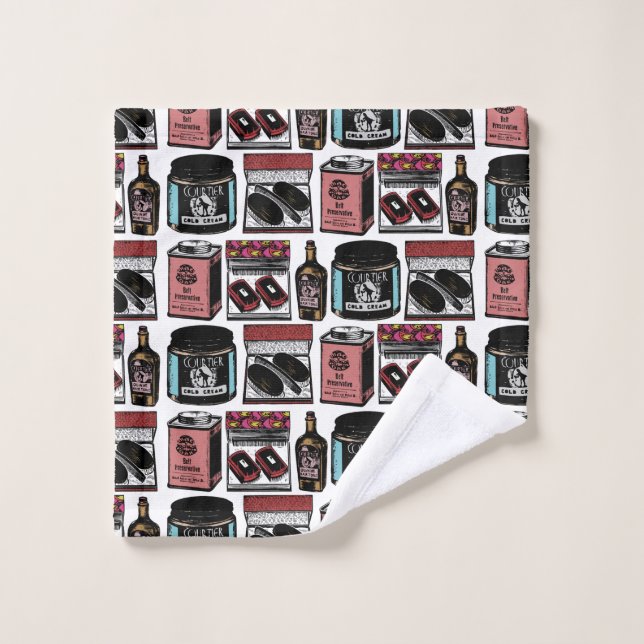 Vintage Toiletries and Cosmetics Pattern Wash Cloth (Wash Cloth)