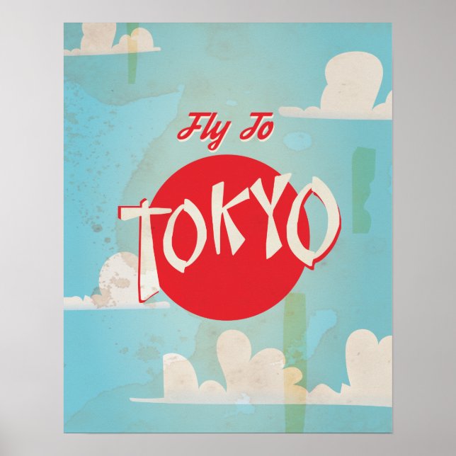 Vintage Tokyo, Japan Travel Posters (Front)
