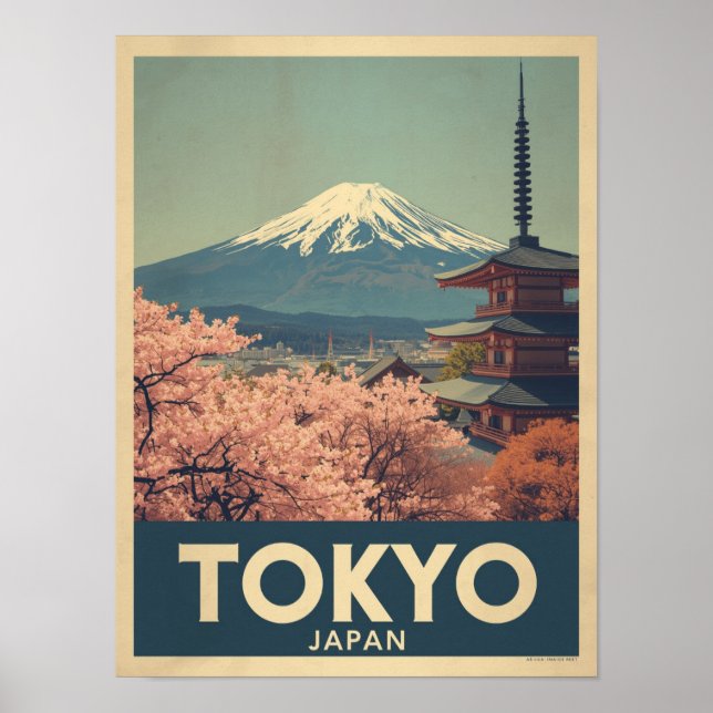 Vintage Tokyo Travel Poster (Front)