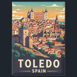 Vintage Toledo Spain Alcazar Travel Magnet<br><div class="desc">Toledo, Spain, is a breathtaking historic city perched on a hill above the Tagus River, about an hour south of Madrid. Known as the "City of Three Cultures, " Toledo has a rich history shaped by the coexistence of Christian, Muslim, and Jewish communities during the Middle Ages. Its well-preserved mediaeval...</div>