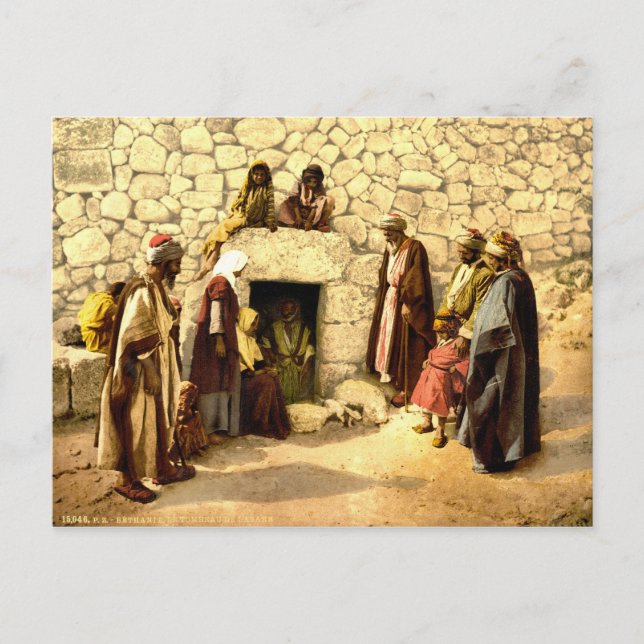 Vintage Tomb of Lazarus Bethany Israel 1890 Postcard (Front)