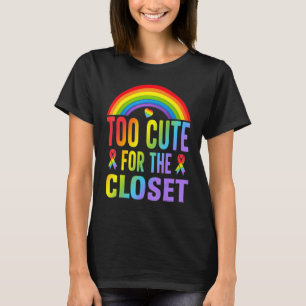 Vintage Too Cute For The Closet Proud Lgbt Rainbow T-Shirt
