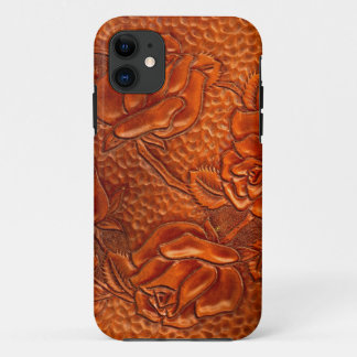Vintage Tooled Western Leather Roses iPhone 11 Case