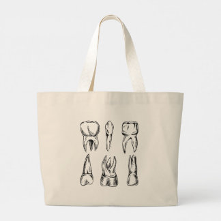 Vintage Tooth Anatomy Dental Jumbo Tote Bag, Denti