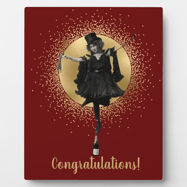 Vintage Top Hat Dancer Congratulations  Plaque (Front)