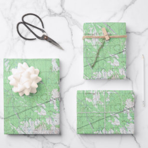 Vintage Topographical Map Mount McKinley Photo Pri Wrapping Paper Sheet