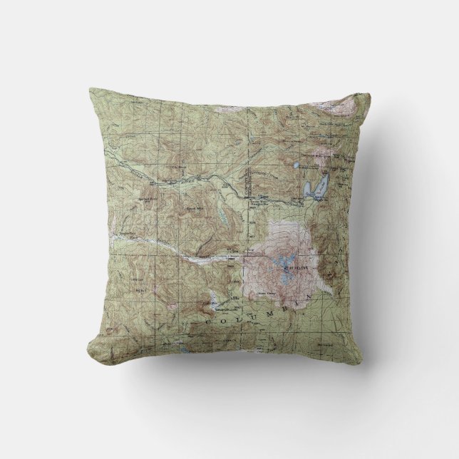Vintage Topographical Map Mount Saint Helens Cushion (Front)